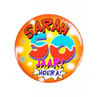Button Sarah 50 jaar Hoera