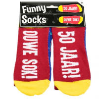 Funny socks - 50 jaar, ouwe sok!
