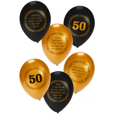 Sarah ballonnen zwart - goud