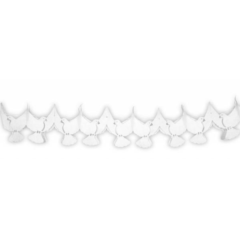 Papieren slinger witte duiven