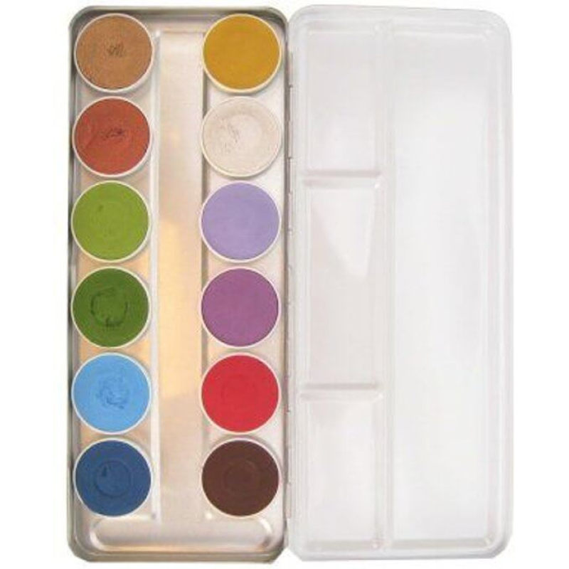 Schminkset op waterbasis 12 kleuren